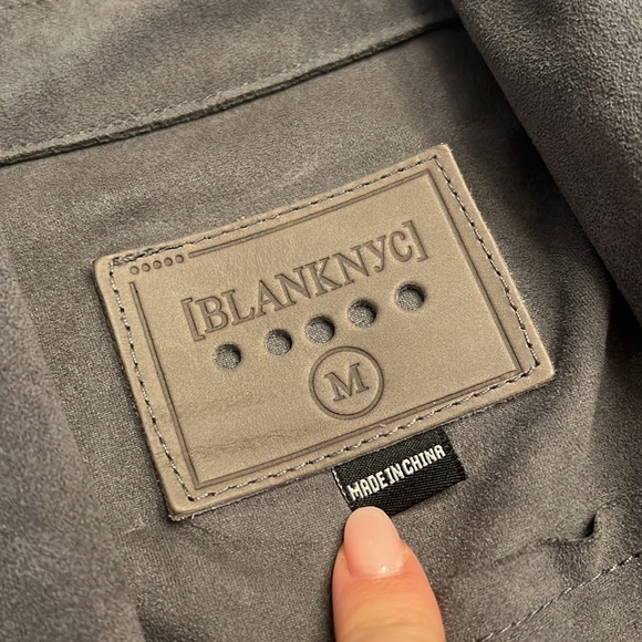 10. Blank NYC Grey Suede Moto Jacket - Picture 6 of 7